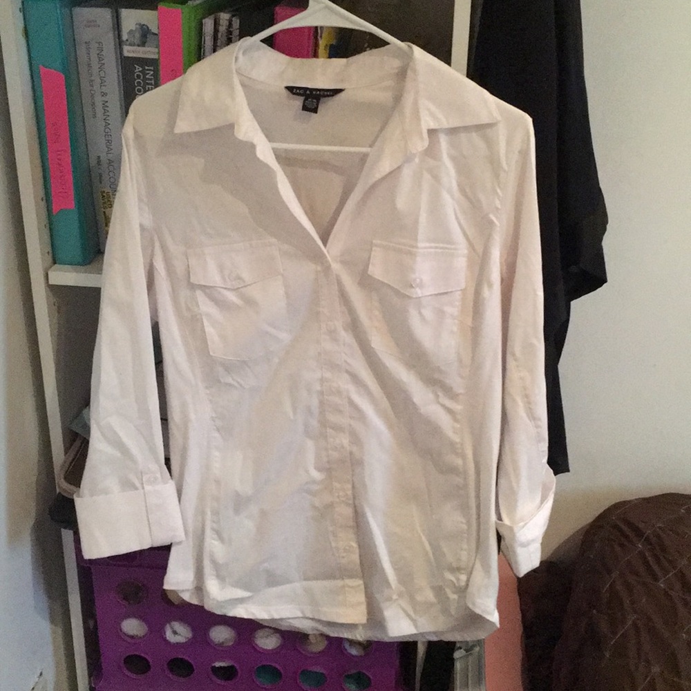 White button down blouse